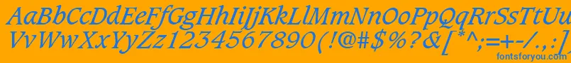 GrammateusSsiItalic Font – Blue Fonts on Orange Background
