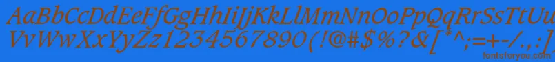 fuente GrammateusSsiItalic – Fuentes Marrones Sobre Fondo Azul