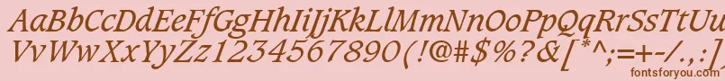 GrammateusSsiItalic Font – Brown Fonts on Pink Background