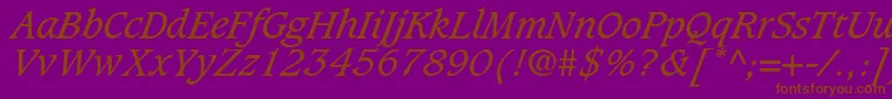 GrammateusSsiItalic Font – Brown Fonts on Purple Background