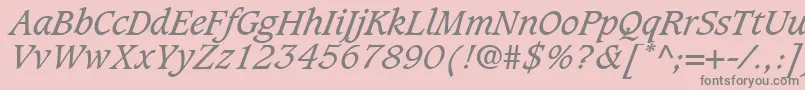 GrammateusSsiItalic Font – Gray Fonts on Pink Background