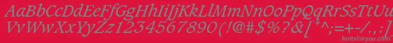 GrammateusSsiItalic Font – Gray Fonts on Red Background
