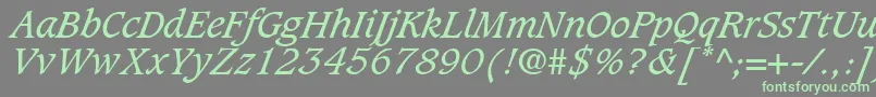 GrammateusSsiItalic Font – Green Fonts on Gray Background
