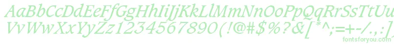GrammateusSsiItalic-Schriftart – Grüne Schriften auf weißem Hintergrund