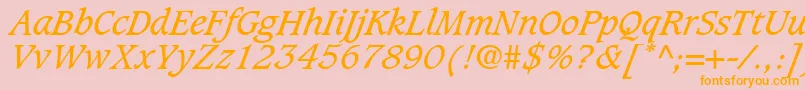 GrammateusSsiItalic Font – Orange Fonts on Pink Background