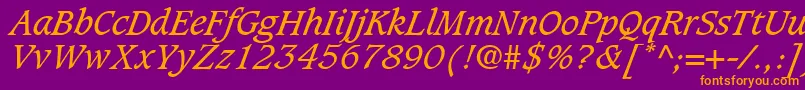 GrammateusSsiItalic Font – Orange Fonts on Purple Background