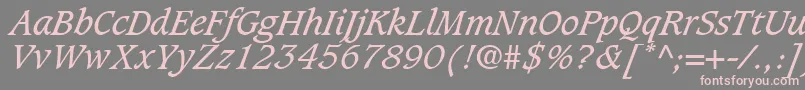 Fonte GrammateusSsiItalic – fontes rosa em um fundo cinza
