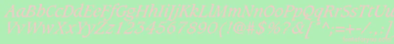 fuente GrammateusSsiItalic – Fuentes Rosadas Sobre Fondo Verde