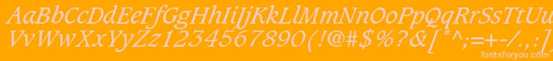 GrammateusSsiItalic Font – Pink Fonts on Orange Background