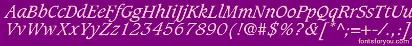 GrammateusSsiItalic Font – Pink Fonts on Purple Background