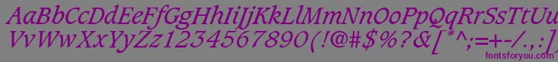 Police GrammateusSsiItalic – polices violettes sur fond gris