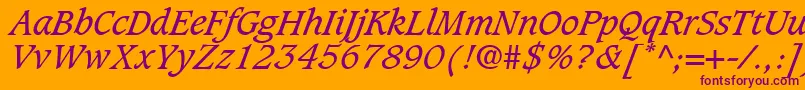 GrammateusSsiItalic Font – Purple Fonts on Orange Background