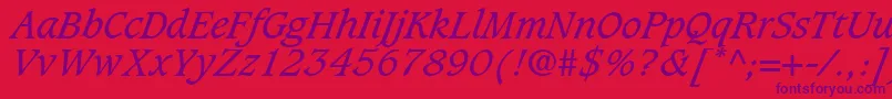 GrammateusSsiItalic Font – Purple Fonts on Red Background