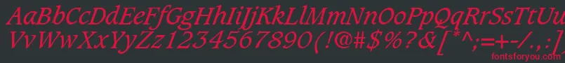GrammateusSsiItalic Font – Red Fonts on Black Background