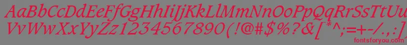 GrammateusSsiItalic Font – Red Fonts on Gray Background