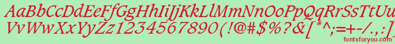 GrammateusSsiItalic Font – Red Fonts on Green Background