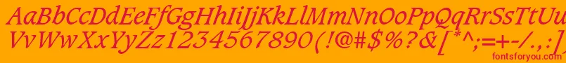GrammateusSsiItalic Font – Red Fonts on Orange Background