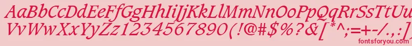 fuente GrammateusSsiItalic – Fuentes Rojas Sobre Fondo Rosa