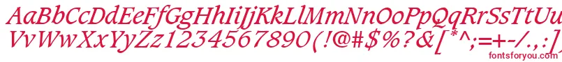 GrammateusSsiItalic Font – Red Fonts on White Background