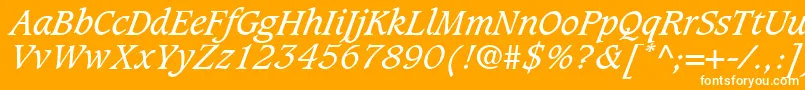 Шрифт GrammateusSsiItalic – белые шрифты на оранжевом фоне