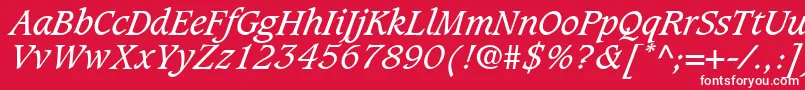 GrammateusSsiItalic Font – White Fonts on Red Background