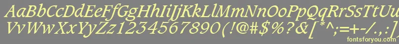 GrammateusSsiItalic Font – Yellow Fonts on Gray Background