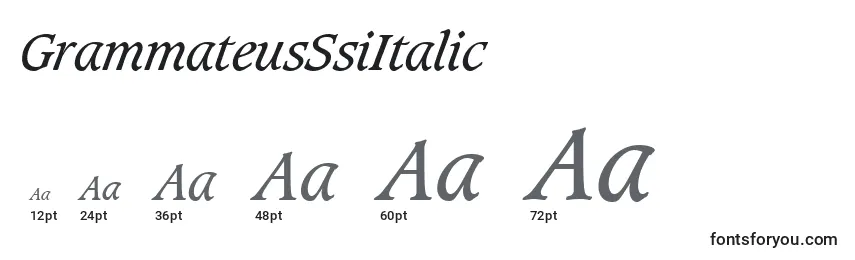Размеры шрифта GrammateusSsiItalic