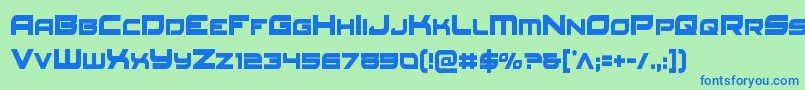 Redrocketcond Font – Blue Fonts on Green Background