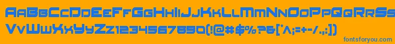 Redrocketcond Font – Blue Fonts on Orange Background