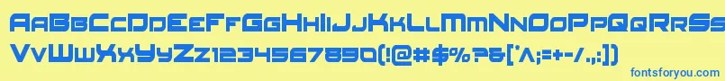 Redrocketcond Font – Blue Fonts on Yellow Background