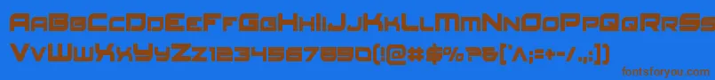Redrocketcond Font – Brown Fonts on Blue Background