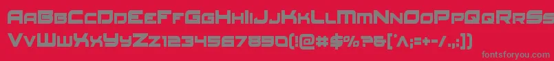 Czcionka Redrocketcond – szare czcionki na czerwonym tle