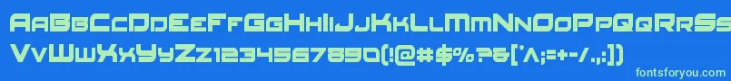 Redrocketcond Font – Green Fonts on Blue Background