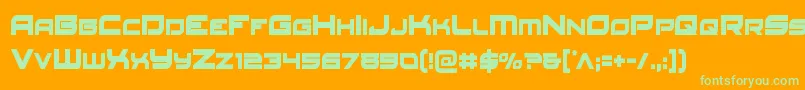 Redrocketcond Font – Green Fonts on Orange Background