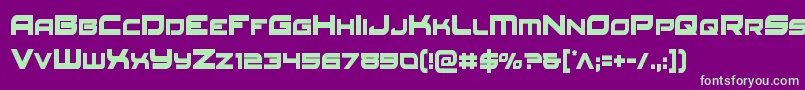 Redrocketcond Font – Green Fonts on Purple Background