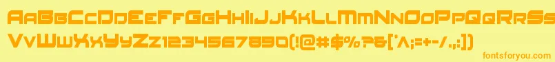 Redrocketcond Font – Orange Fonts on Yellow Background