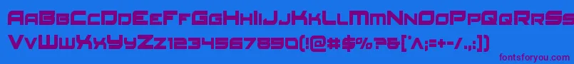 Redrocketcond Font – Purple Fonts on Blue Background