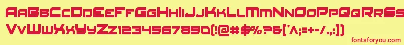 フォントRedrocketcond – 赤い文字の黄色い背景
