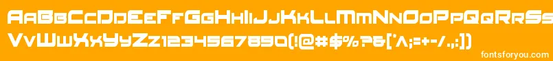 Fonte Redrocketcond – fontes brancas em um fundo laranja