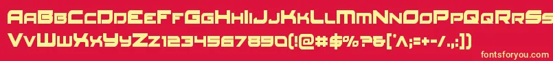 Redrocketcond Font – Yellow Fonts on Red Background