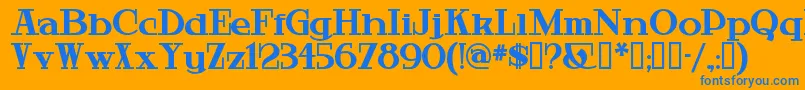 Hardw Font – Blue Fonts on Orange Background