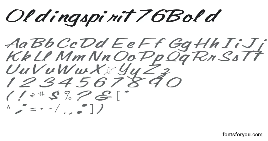 Schriftart Oldingspirit76Bold – Alphabet, Zahlen, spezielle Symbole