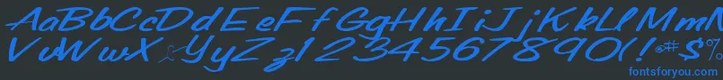 Oldingspirit76Bold Font – Blue Fonts on Black Background
