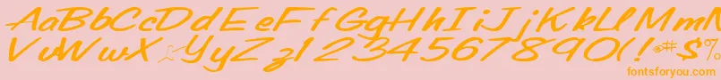 Oldingspirit76Bold Font – Orange Fonts on Pink Background