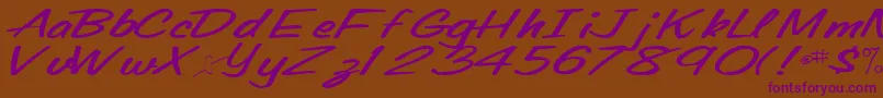 Oldingspirit76Bold Font – Purple Fonts on Brown Background