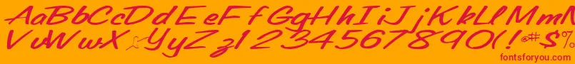 Oldingspirit76Bold Font – Red Fonts on Orange Background