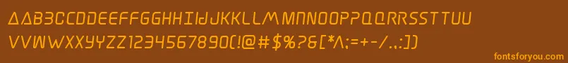 Elitedangerboldsemital Font – Orange Fonts on Brown Background
