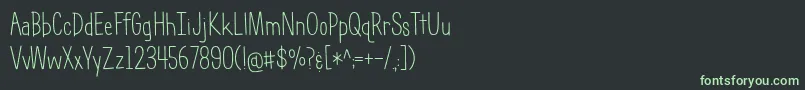 フォントGeektasticSkinny – 黒い背景に緑の文字