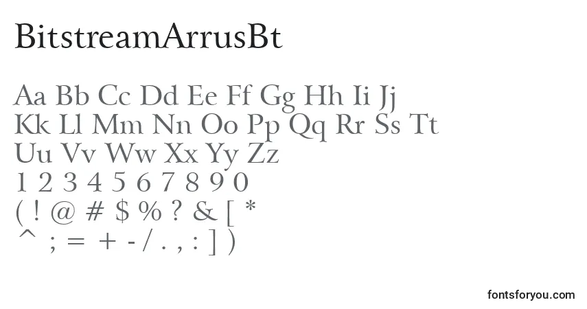 A fonte BitstreamArrusBt – alfabeto, números, caracteres especiais