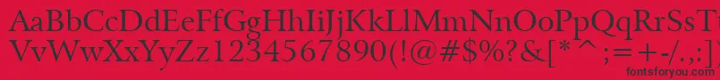 フォントBitstreamArrusBt – 赤い背景に黒い文字